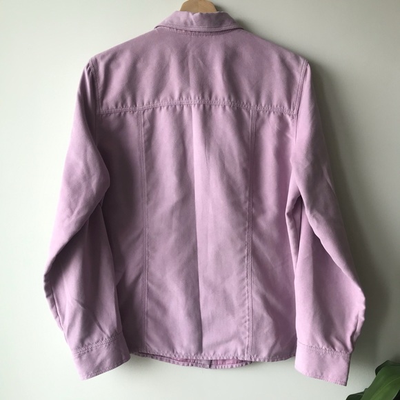 🐝 BNWOT Suede Pastel Purple Shirt Shacket L - Picture 5 of 7